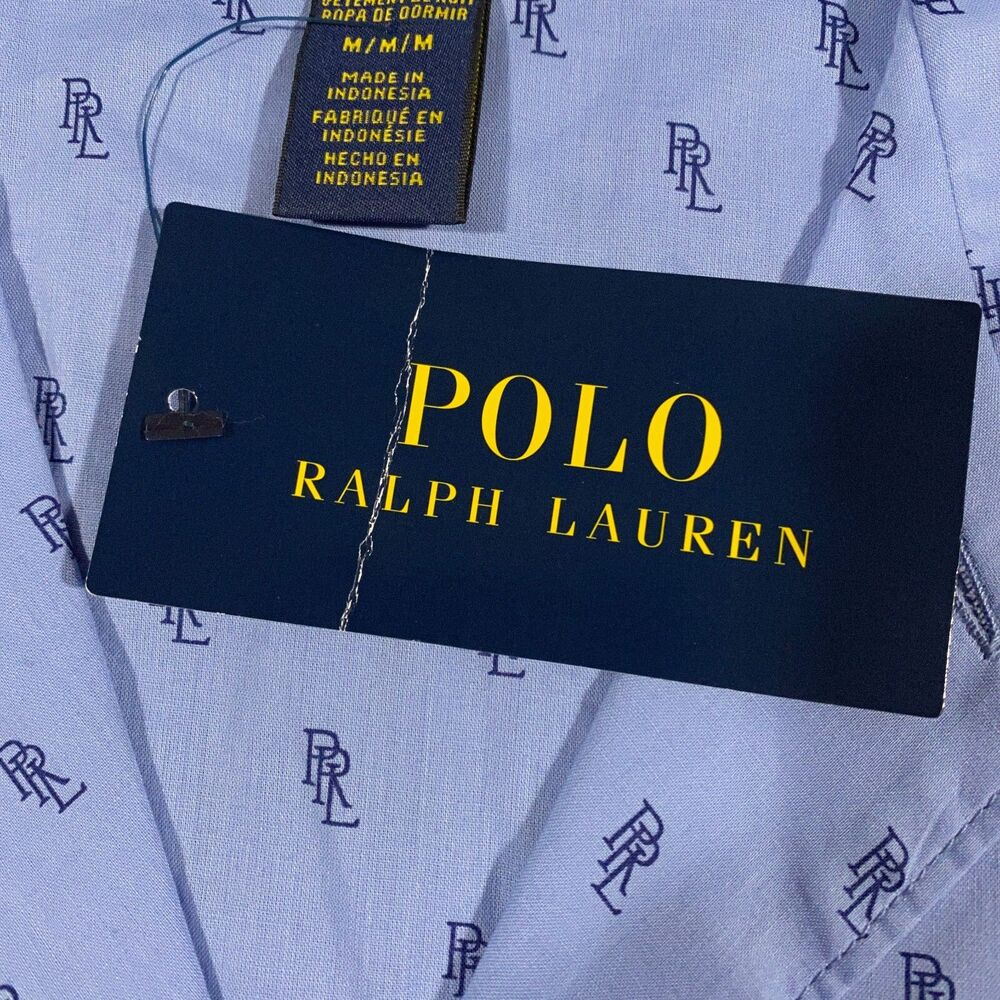 Polo Ralph Lauren All Over Print PRL Monogram Woven Pajama Shirt Adult Medium - Picture 8 of 16